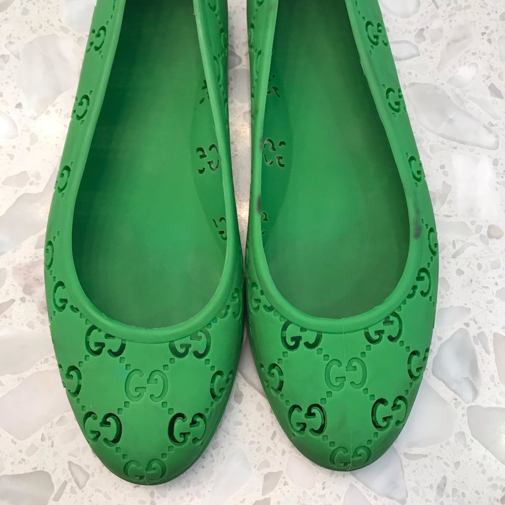 Green Gucci Jelly Ballet Flats size 37
